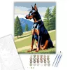 Doberman Pinscher a Dombtetőn - számfestő készlet - Számfestő.hu - 60×70cm - keretre feszítve