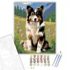 Collie Kiskutya a Vadvirágos Mezőn - számfestő készlet - Számfestő.hu - 60×70cm - keret nélkül