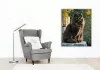 Fekete Maine Coon Kőfalon - számfestő készlet - Számfestő.hu - 60×70cm - keret nélkül