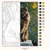 Fekete Maine Coon Kőfalon - számfestő készlet - Számfestő.hu - 40×50cm - Keret nélkül