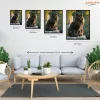 Fekete Maine Coon Kőfalon - számfestő készlet - Számfestő.hu - 40×50cm - Keret nélkül