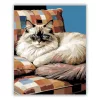 Alvó Ragdoll Macska - számfestő készlet - Számfestő.hu - 40×50cm - Keret nélkül