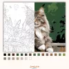 Büszke Maine Coon a Kerítésen - számfestő készlet - Számfestő.hu - 40×50cm - Keretre feszítve