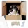 Kíváncsi Tuxedo Macska Dobozban - számfestő készlet - Számfestő.hu - 40×50cm - keretre feszítve