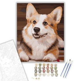 Fekvő kutya - számfestő készlet - Számfestő.hu - 40×50cm - keret nélkül