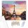 Napkelte az Eiffel-torony Fölött - számfestő készlet - Számfestő.hu - 60×70cm - keret nélkül