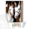 Fehér Kancák a Stabilban - számfestő készlet - Számfestő.hu - 50×60cm - keret nélkül