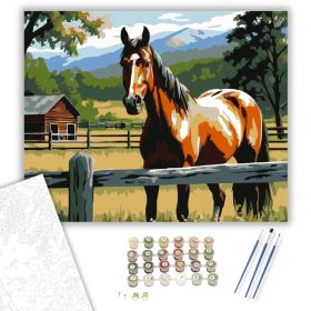 Nyugodt Pej Ló a Farmon - számfestő készlet - Számfestő.hu - 40×50cm - keret nélkül
