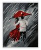 Romantikus pár az esőben - számfestő készlet
