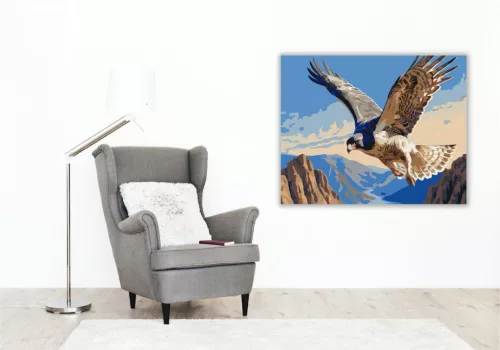 Vándorsólyom a Magasban - számfestő készlet - Számfestő.hu - 60×70cm - keret nélkül