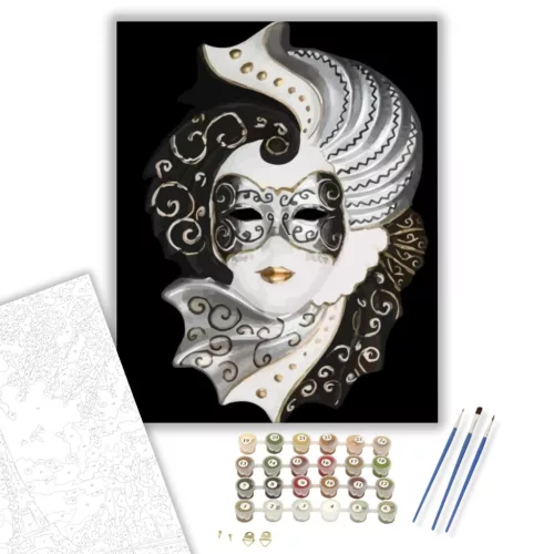 Karneváli álarc - számfestő készlet - Számfestő.hu - 60×70cm - keret nélkül