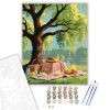 Tavaszi Piknik a Fűzfa Alatt - számfestő készlet - Számfestő.hu - 40×50cm - keretre feszítve