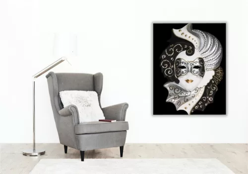 Karneváli álarc - számfestő készlet - Számfestő.hu - 60×70cm - keretre feszítve