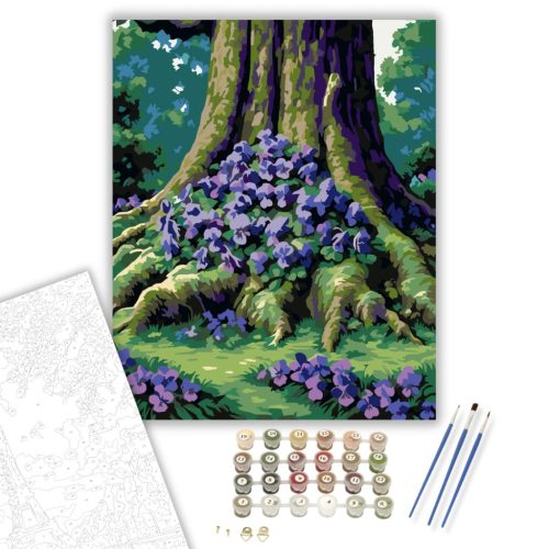 Viola Virágzás Az Öreg Tölgy Alatt - számfestő készlet - Számfestő.hu - 40×50cm - keret nélkül