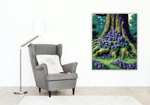 Viola Virágzás Az Öreg Tölgy Alatt - számfestő készlet - Számfestő.hu - 40×50cm - keretre feszítve