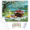 Tavaszi Piknik a Cseresznyefa Alatt - számfestő készlet - Számfestő.hu - 50×60cm - keret nélkül