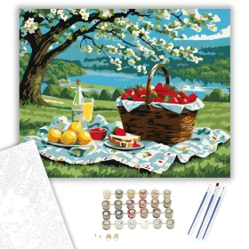 Tavaszi Piknik a Cseresznyefa Alatt - számfestő készlet - Számfestő.hu - 40×50cm - keret nélkül