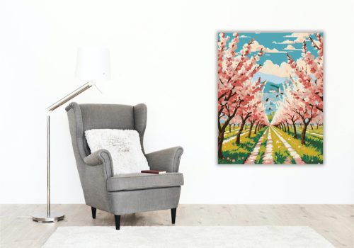 Virágzó Gyümölcsös - számfestő készlet - Számfestő.hu - 40×50cm - keret nélkül