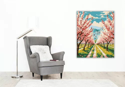 Virágzó Gyümölcsös - számfestő készlet - Számfestő.hu - 50×60cm - keret nélkül