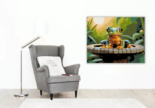 Apró Faág Békája - számfestő készlet - Számfestő.hu - 40×50cm - keret nélkül
