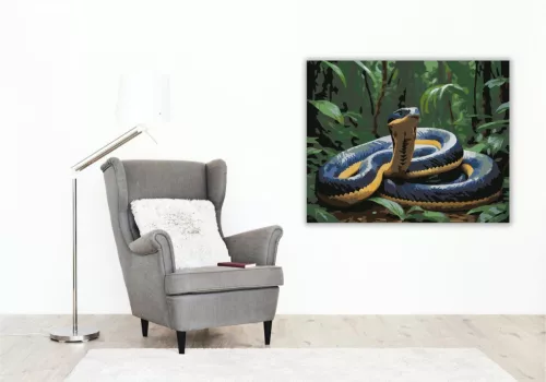 Király Kobra a Dzsungelben - számfestő készlet - Számfestő.hu - 80×100cm - keret nélkül