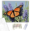 Monarch Pillangó Levendulán - számfestő készlet - Számfestő.hu - 50×60cm - keretre feszítve