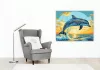 Ugró Delfin a Naplementében - számfestő készlet - Számfestő.hu - 60×70cm - keret nélkül