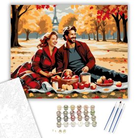 Őszi Piknik a Parkban - számfestő készlet - Számfestő.hu - 40×50cm - keret nélkül