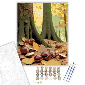 Őszi Gesztenyés Erdő - számfestő készlet - Számfestő.hu - 40×50cm - keret nélkül