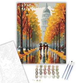Őszi Séta a Városban - számfestő készlet - Számfestő.hu - 40×50cm - keret nélkül