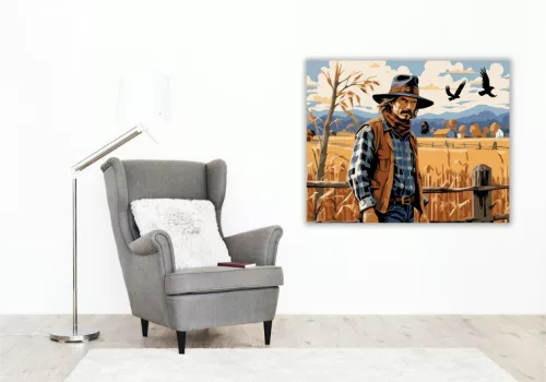 Őszi Madárijesztő és Varjak - számfestő készlet - Számfestő.hu - 60×70cm - keret nélkül
