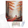 Őszi Erdő Séta Kutyával - számfestő készlet - Számfestő.hu - 60×70cm - keretre feszítve