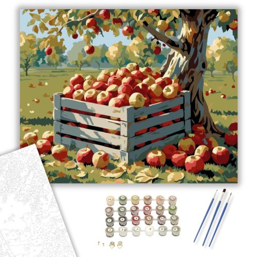 Őszi Almáskert - számfestő készlet - Számfestő.hu - 80×100cm - keret nélkül