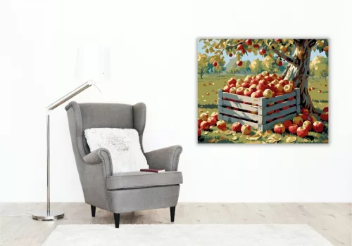 Őszi Almáskert - számfestő készlet - Számfestő.hu - 50×60cm - keretre feszítve