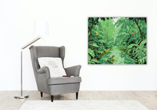 Trópusi Esőerdő Ösvény - számfestő készlet - Számfestő.hu - 80×100cm - keretre feszítve