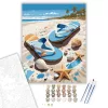 Tengerparti Flip-Flop Nyár - számfestő készlet - Számfestő.hu - 40×50cm - keret nélkül