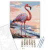 Magányos Flamingó a Naplementében - számfestő készlet - Számfestő.hu - 80×100cm - keret nélkül