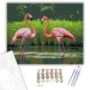 Flamingó Pár a Zöldellő Mocsárban - számfestő készlet - Számfestő.hu - 80×100cm - keret nélkül