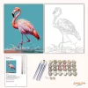 Elegáns Flamingó a Sekély Vízben - számfestő készlet - Számfestő.hu - 40×50cm - Keret nélkül