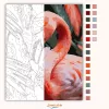 Flamingó Közeli Pillantás - számfestő készlet - Számfestő.hu - 40×50cm - Keret nélkül