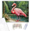 Játékos Flamingó a Trópusi Környezetben - számfestő készlet - Számfestő.hu - 60×70cm - keret nélkül