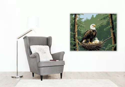 Sasfészek a Magasban - számfestő készlet - Számfestő.hu - 50×60cm - keret nélkül