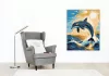 Napfényben Ugró Delfin - számfestő készlet - Számfestő.hu - 50×60cm - keretre feszítve