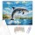 Ugró Delfin a Napfényben - számfestő készlet - Számfestő.hu - 80×100cm - keretre feszítve