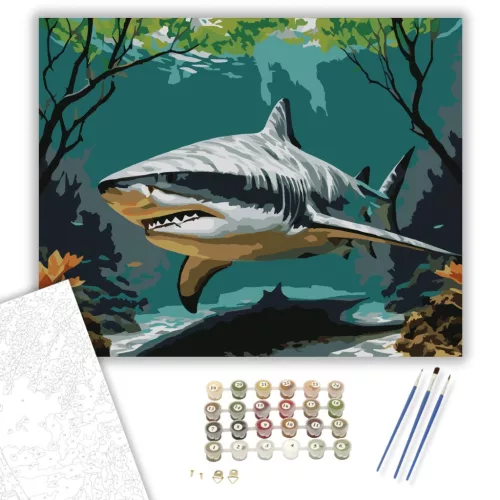 Bikacápa a Mangrove Erdőnél - számfestő készlet - Számfestő.hu - 60×70cm - keret nélkül