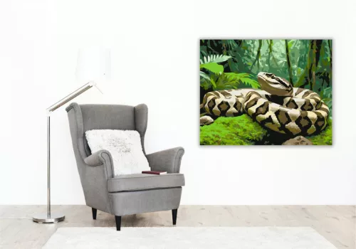 Pihenő Boa a Trópusi Dzsungelben - számfestő készlet - Számfestő.hu - 40×50cm - keretre feszítve
