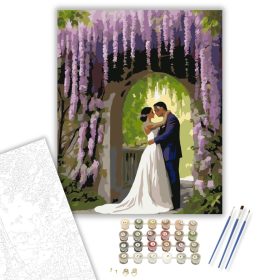 Szerelmespár Lilaakác Alatt - számfestő készlet - Számfestő.hu - 40×50cm - keret nélkül