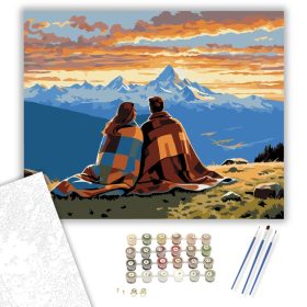 Szerelmespár a Hegyekben - számfestő készlet - Számfestő.hu - 40×50cm - keret nélkül