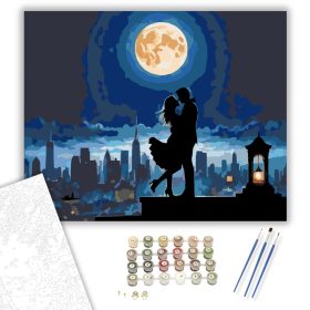 Szerelmespár Telihold Fényében - számfestő készlet - Számfestő.hu - 40×50cm - keret nélkül