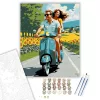 Romantikus Scooter Túra - számfestő készlet - Számfestő.hu - 80×100cm - keret nélkül